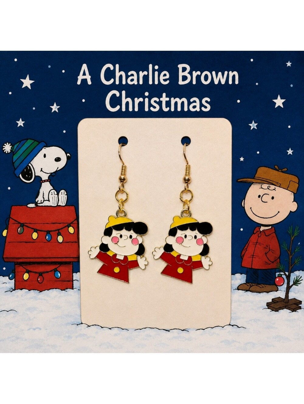 Nostalgic A Charlie Brown Christmas Lucy Van Pelt Snoopy Hypoallergenic Earrings